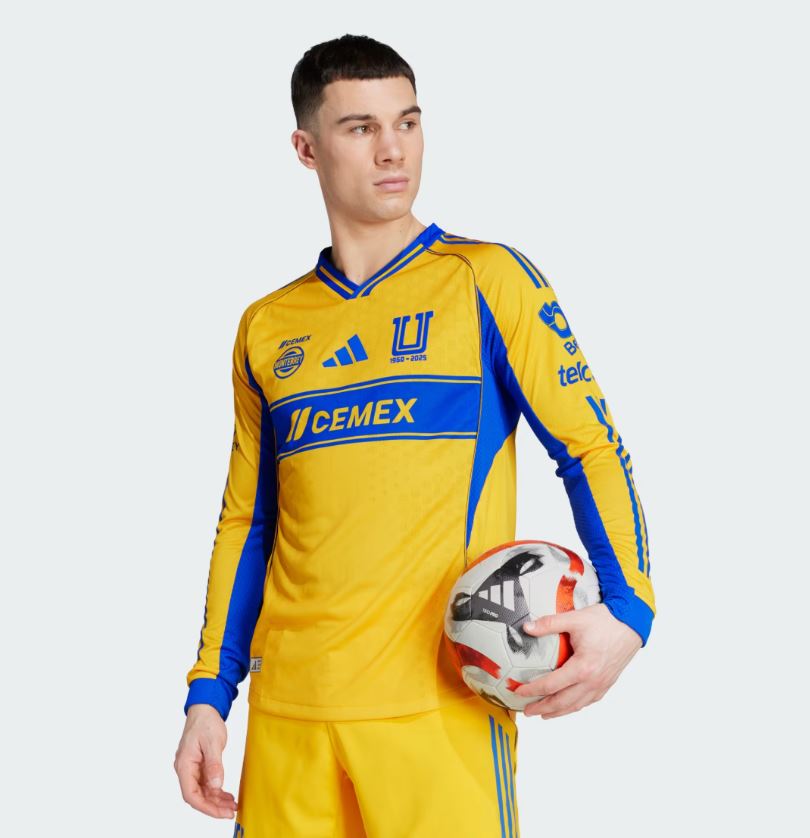 Jersey Tigres UANL 2025/26 Local Manga Larga Versión Jugador Hombre